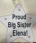 Joyful Storks Big Sister Star Keepsake add-on, featuring a decorative star design perfect for celebrating big sisters.